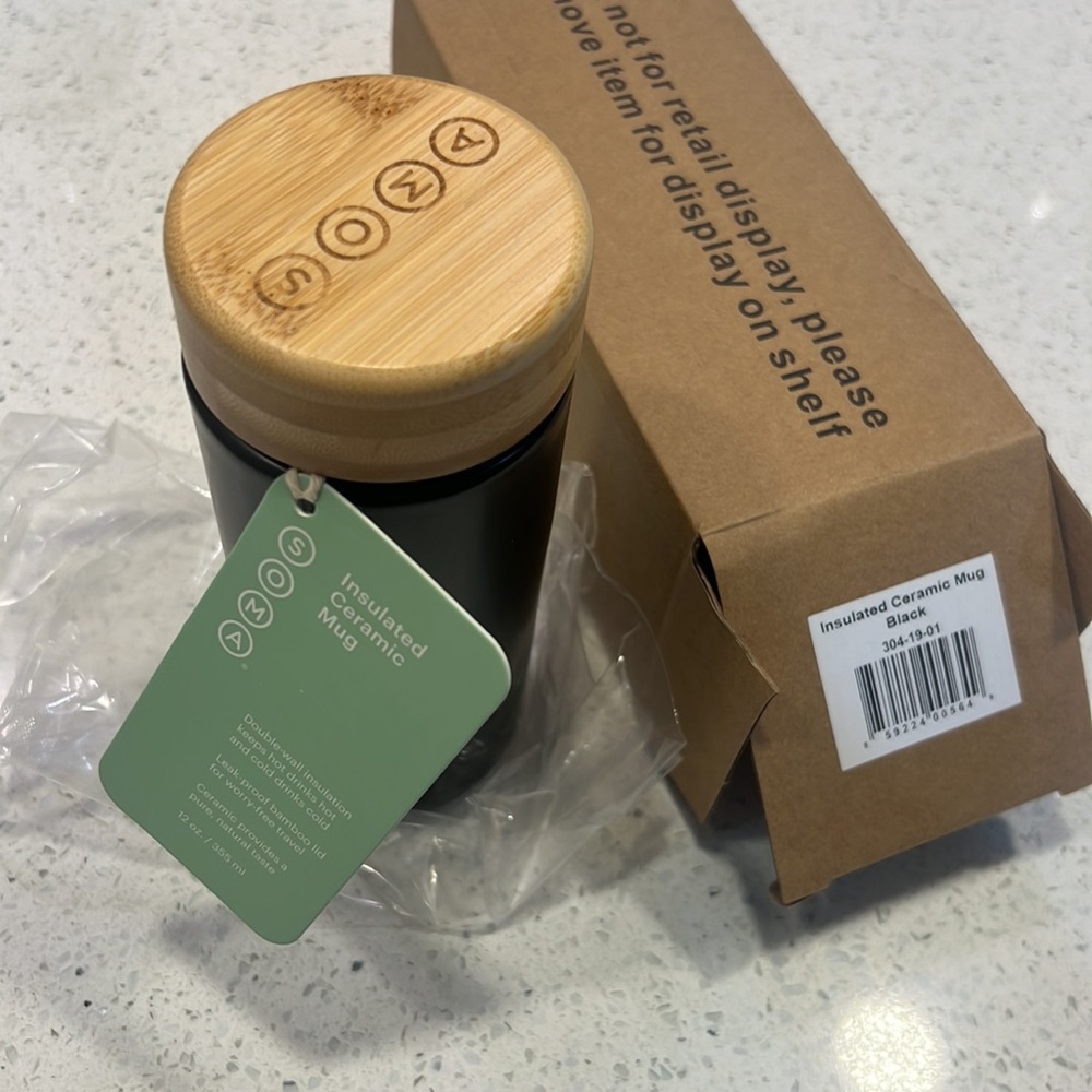 BRAND NEW Soma 12oz Insulated Ceramic Mug (black) - Picture 2 of 4